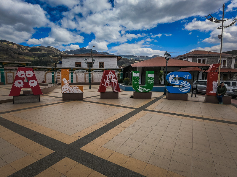 Tourist sign next to the train station