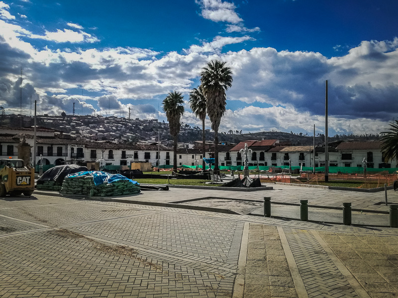 The main plaza in the town