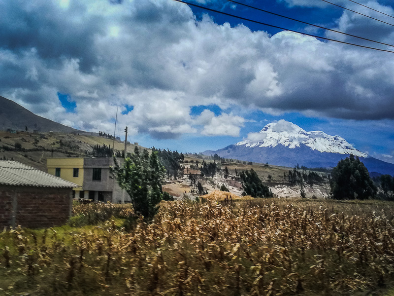 Going past the Chimborazo volcano