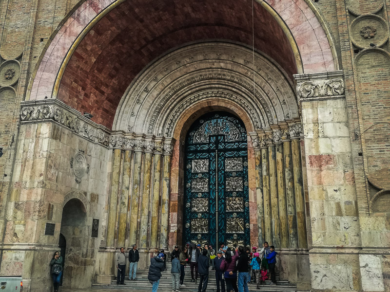 Tall marble arched entrance