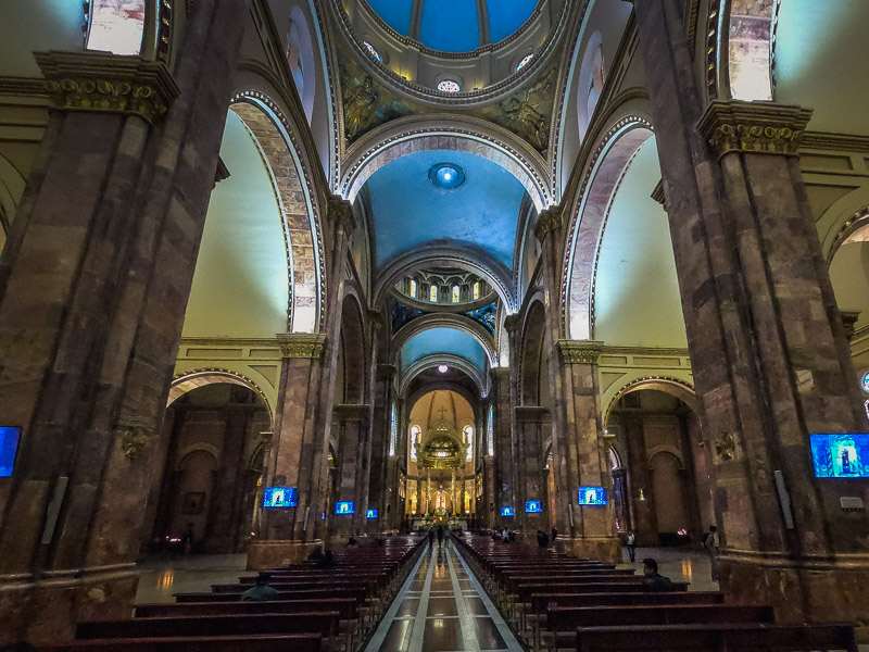 The decorated interior of the cathedral