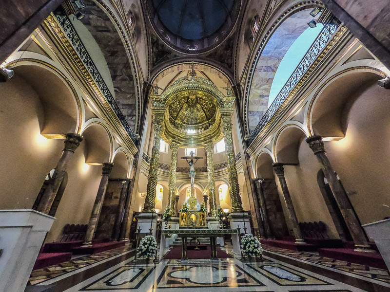 The decorated interior of the cathedral