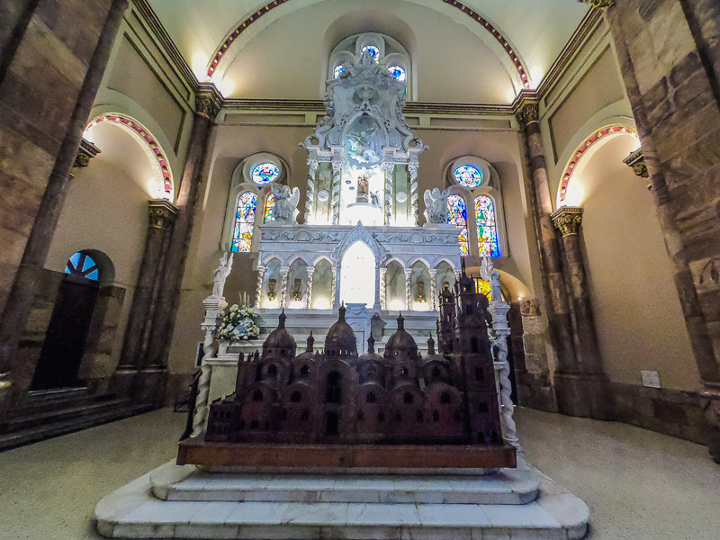 Wooden model of the cathedral on display