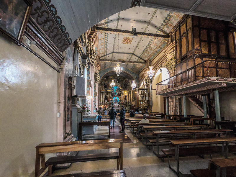 Inside the church Santuario Mariano de la Asuncion