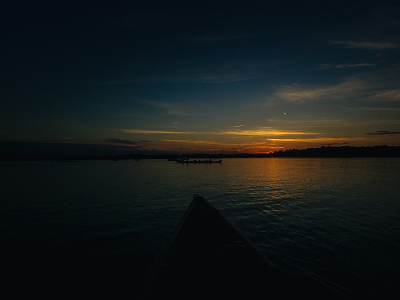 The sunset over Laguna Grande