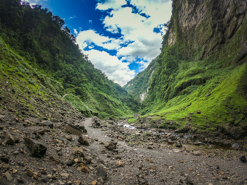 Looking back at the valley from the waterfall