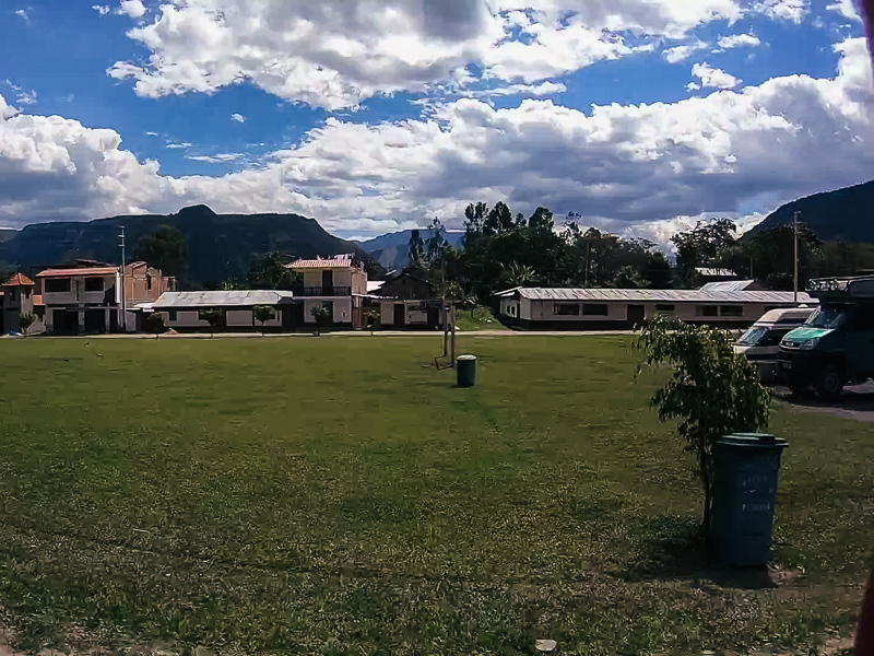 Central park in the town of Cocachimba where the trail begins