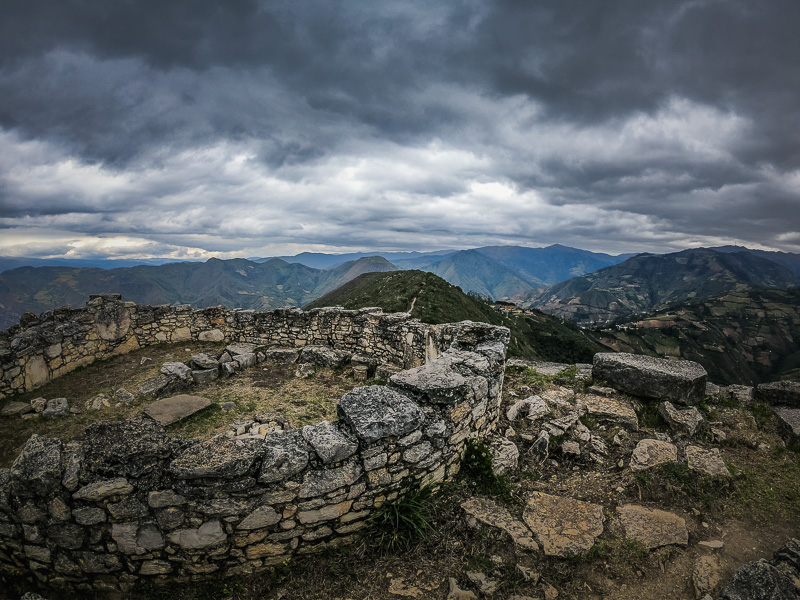 A Chachapoya house with a view of the landscape