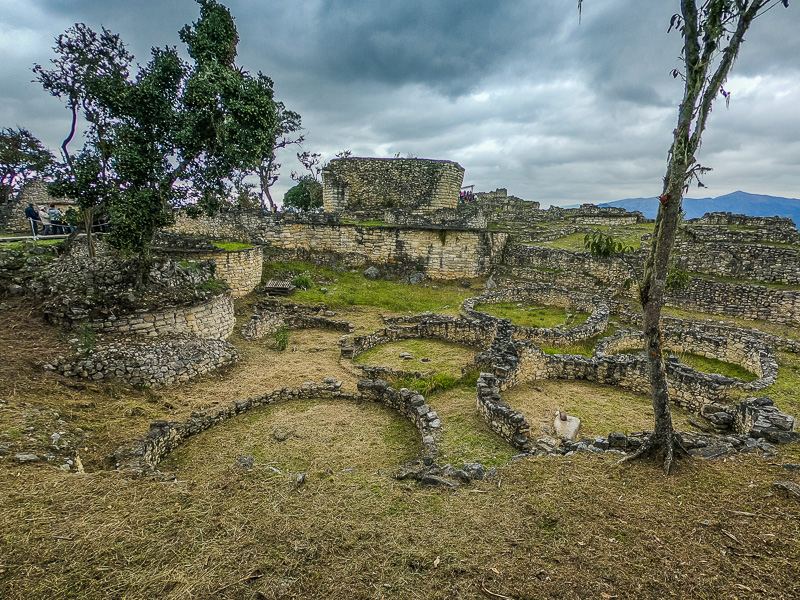 Chachapoya houses with Templo Mayor in the background