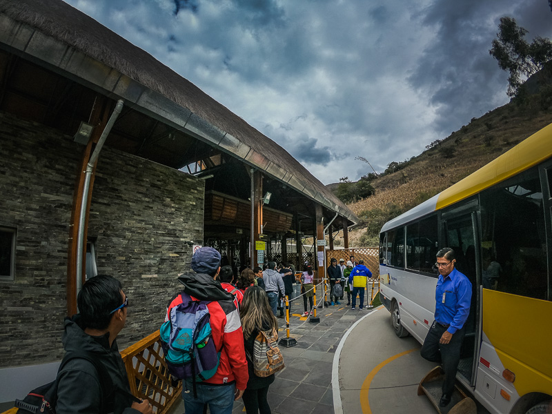 The bus drop off at the cable car station in Nuevo Tingo