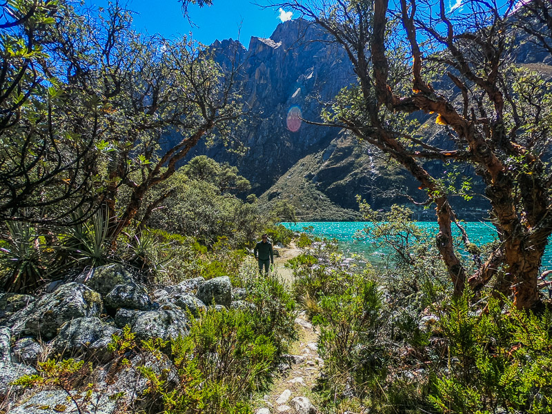 The trail to the mountain wall