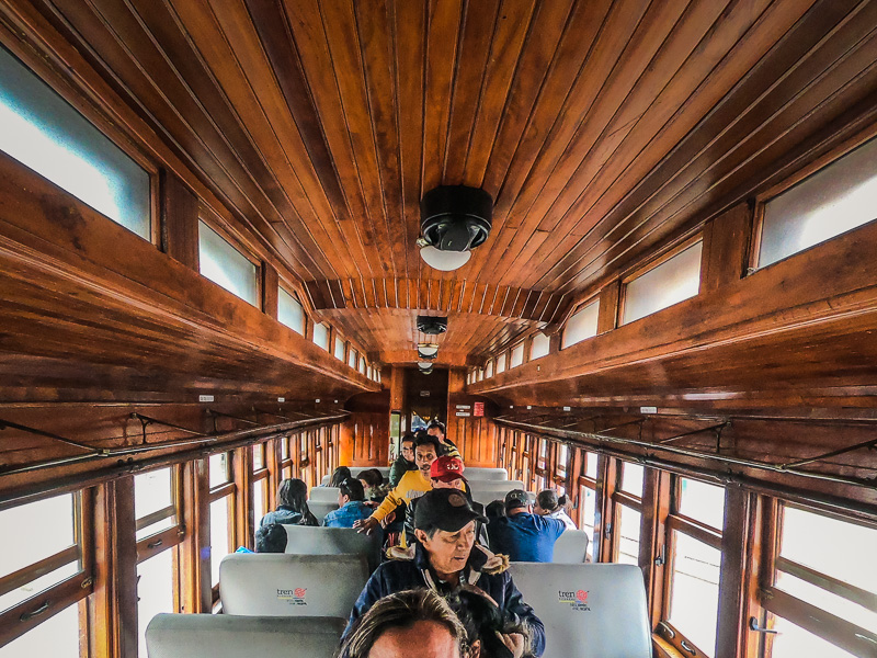 Interior of the train carriage