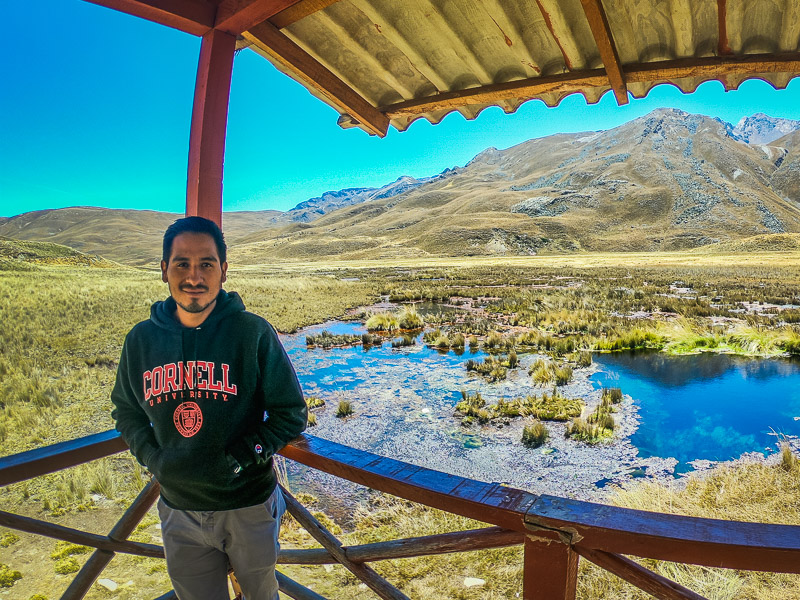 Small pond and mountain range from the viewpoint