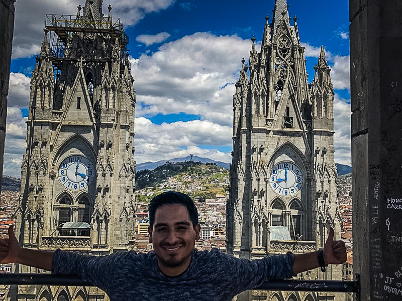 Picture with the towers of the basilica