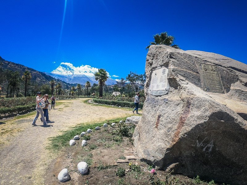 Large boulder brought down from Huascaran by the landslide