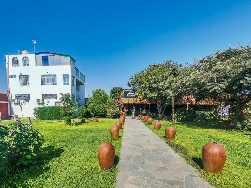 Entrance to the pisco and wine distillery