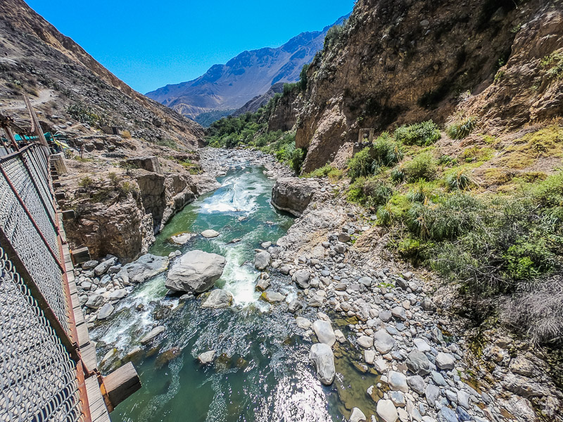 Crossing the Colca river