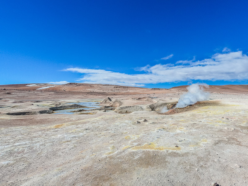 View of a number of geysers