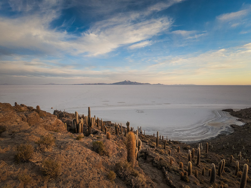 The salt flats from the island