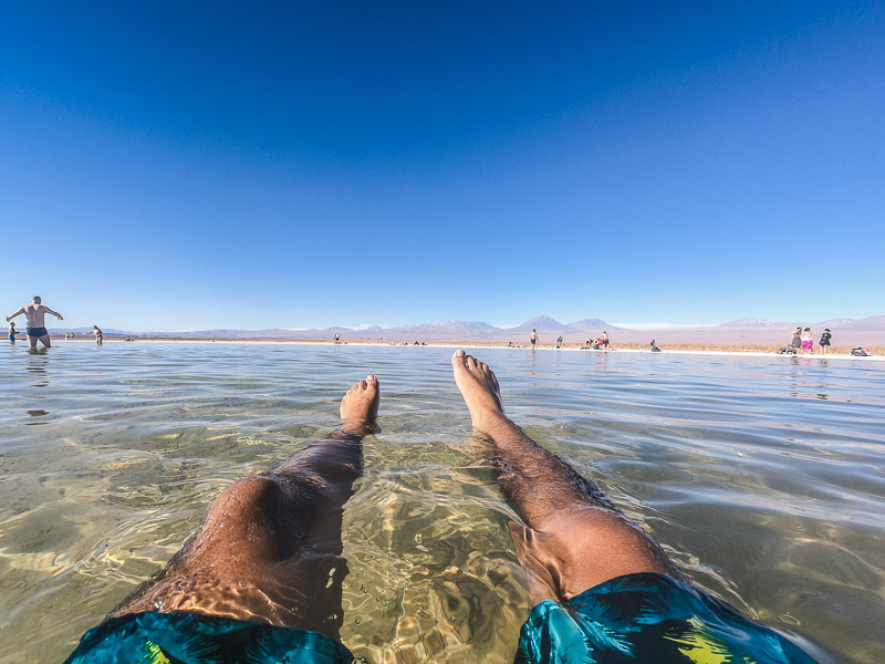 Floating on the adjacent Laguna Piedras