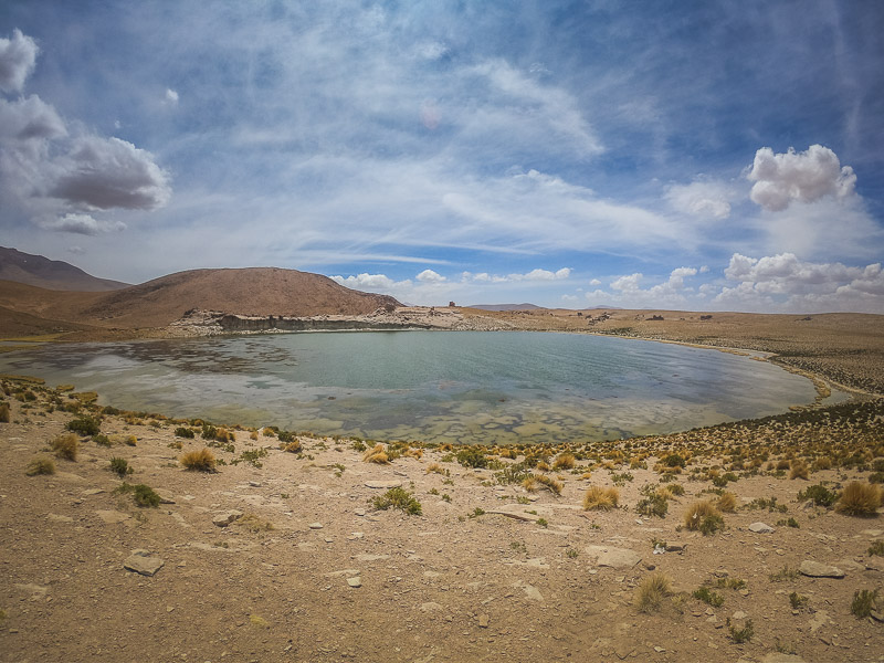 A dark colored lake