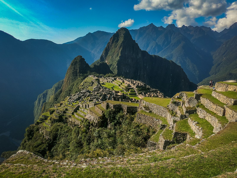 View of Machu Picchu from the agricultural terraces