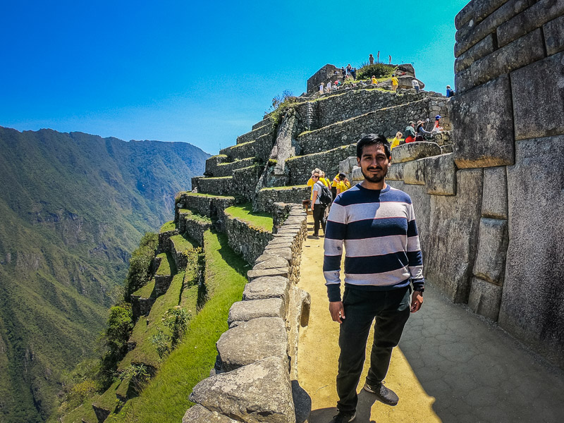 Steep terraces built into the mountain