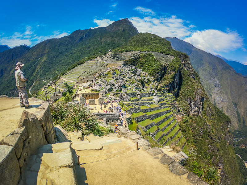 Site guard overlooking Machu Picchu