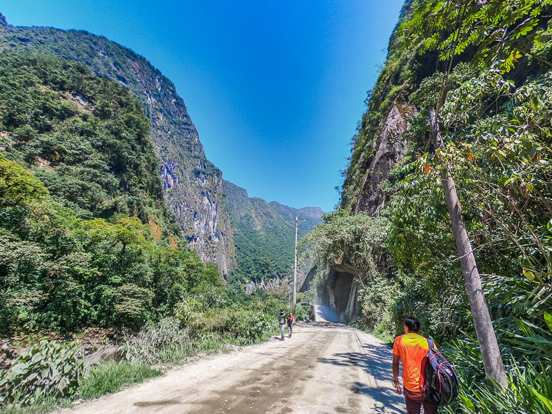 Begin of the hike to Machu Picchu leaving Aguas Calientes