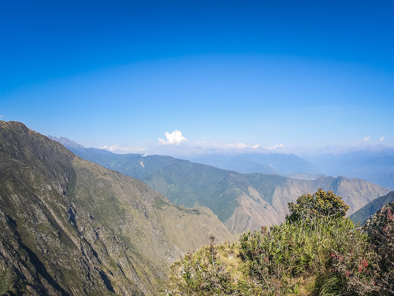 The landscape of the mountains surrounding the summit