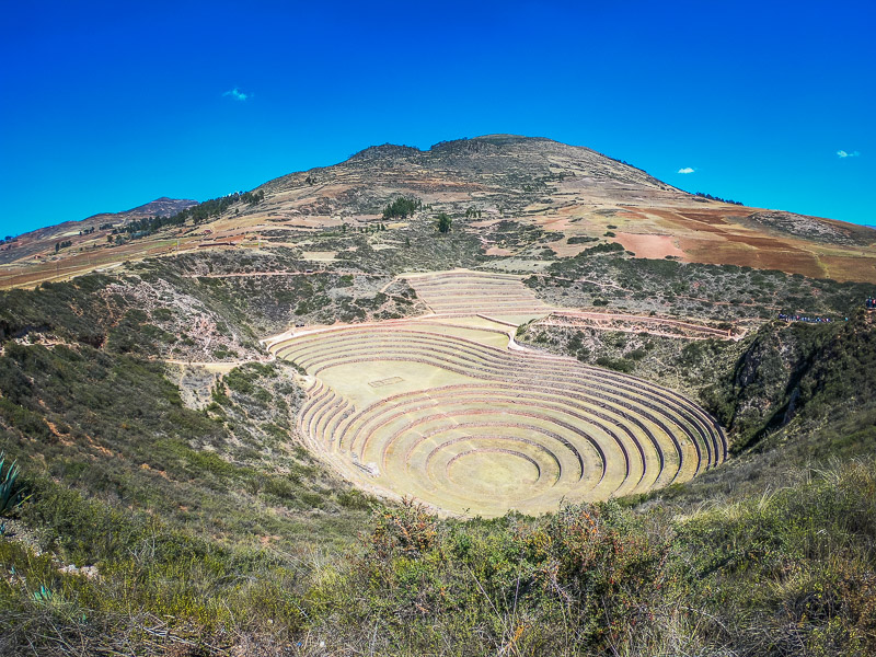 Circular agricultural terraces used for experimenting