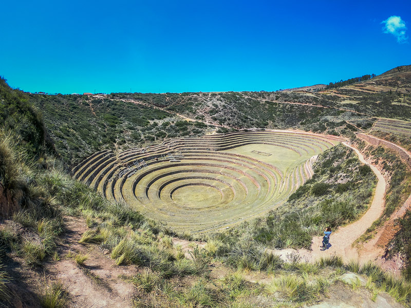 Circular agricultural terraces used for experimenting