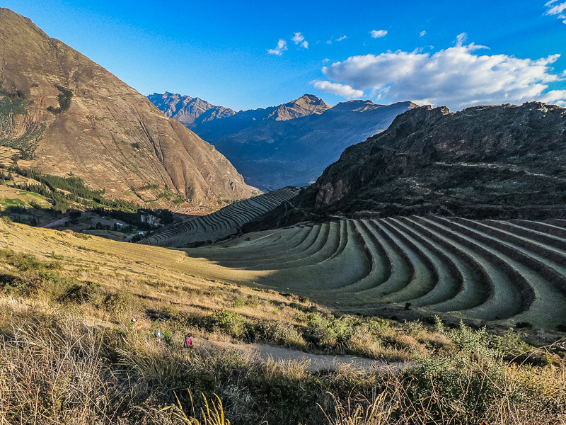 The agricultural terraces from the entrance