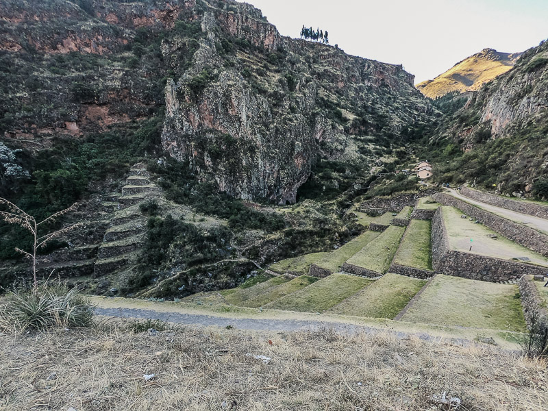 Agricultural terraces and suspected pre-Incan mountain tombs