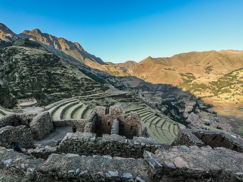 View of the agricultural terraces from the top of the citadel