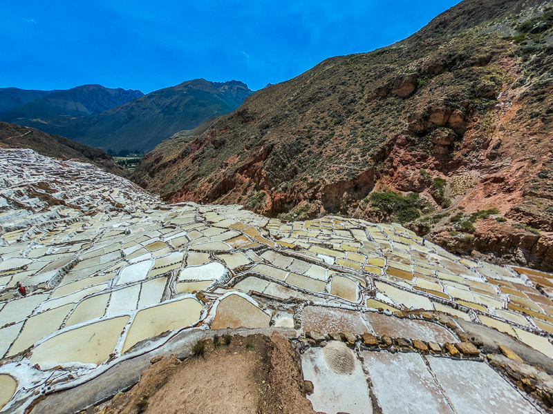 View of the stacked salt deposits along the trail