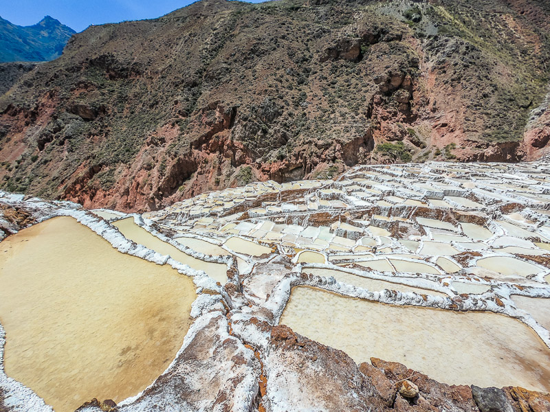 View of the stacked salt deposits along the trail