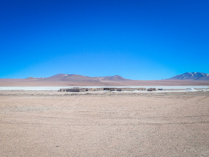 Closer view of the salt flats