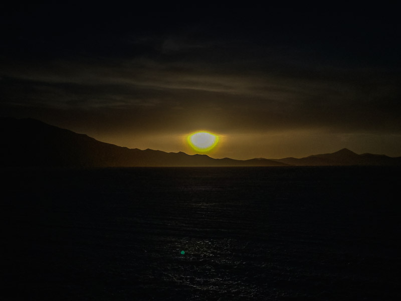 Catching the sunset at the salt flats