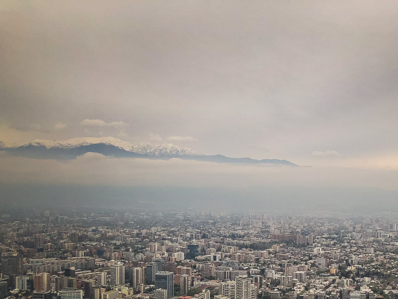 The city and Andes from the viewpoint