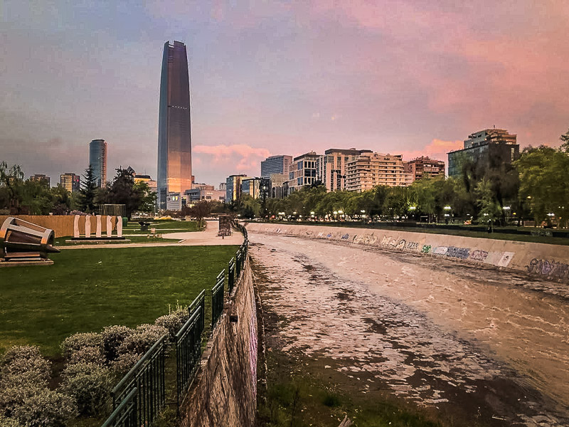 Sunset with the Gran Torre in the background