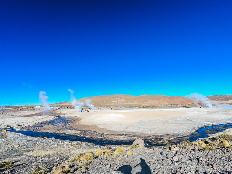 Some geysers on a trail around the hot springs