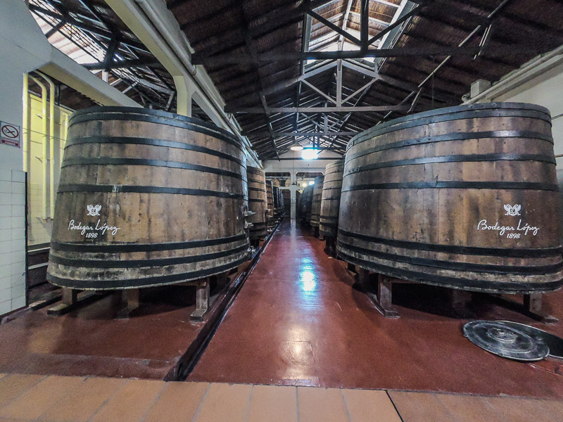 Barrels in the storage area