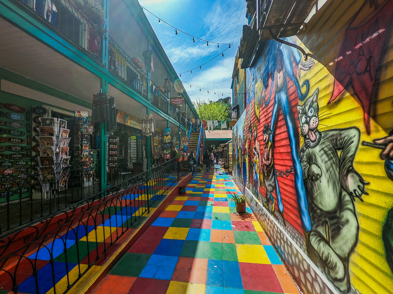 A colored path in El Caminito