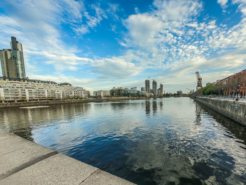 Riverside view of Puerto Madero