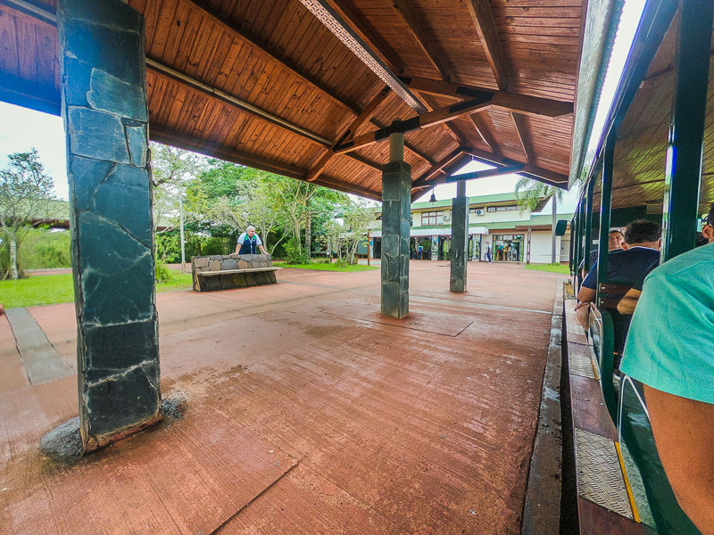 Train station at the entrance of the park