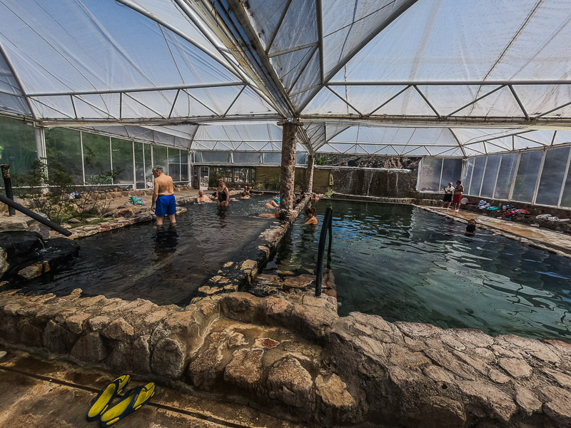 Indoor pools on the first level by the entrance