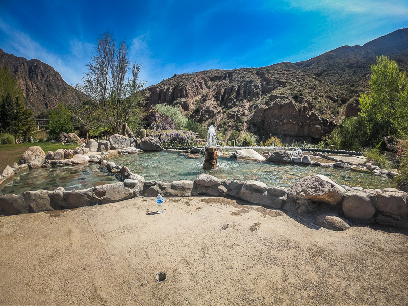 Outdoor pools in the third level with colder waters