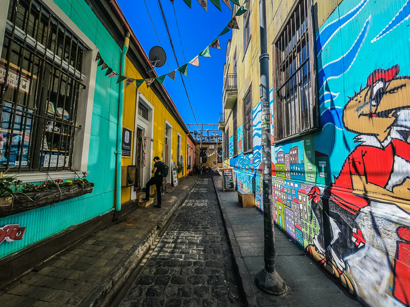 Artwork in the streets of Cerro Alegre and Cerro Concepcion