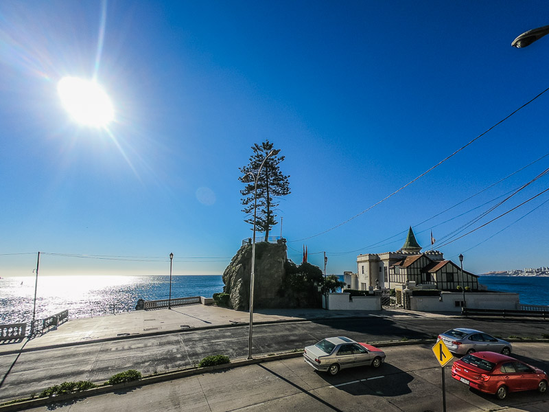 Walking to the beach passing Castle Wulff